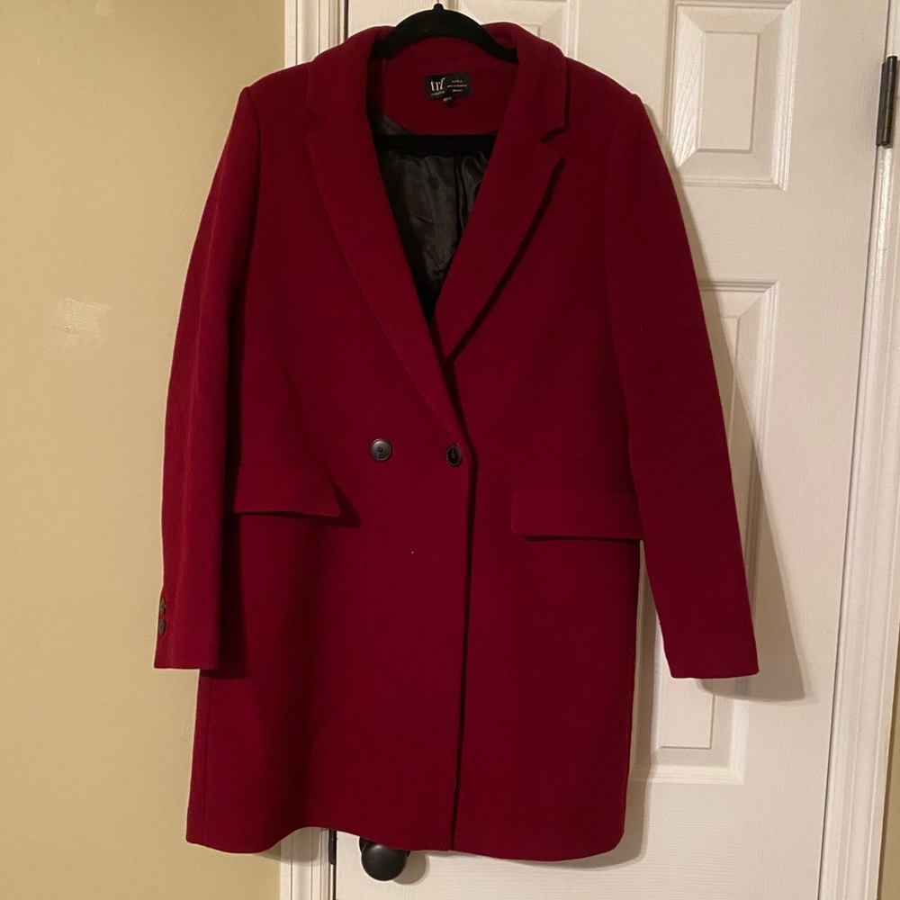 Zara Trf Maroon Coat